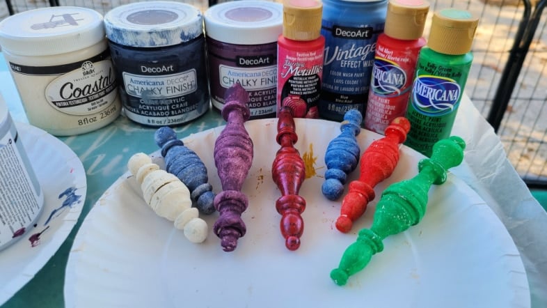 colorful spindle christmas ornaments