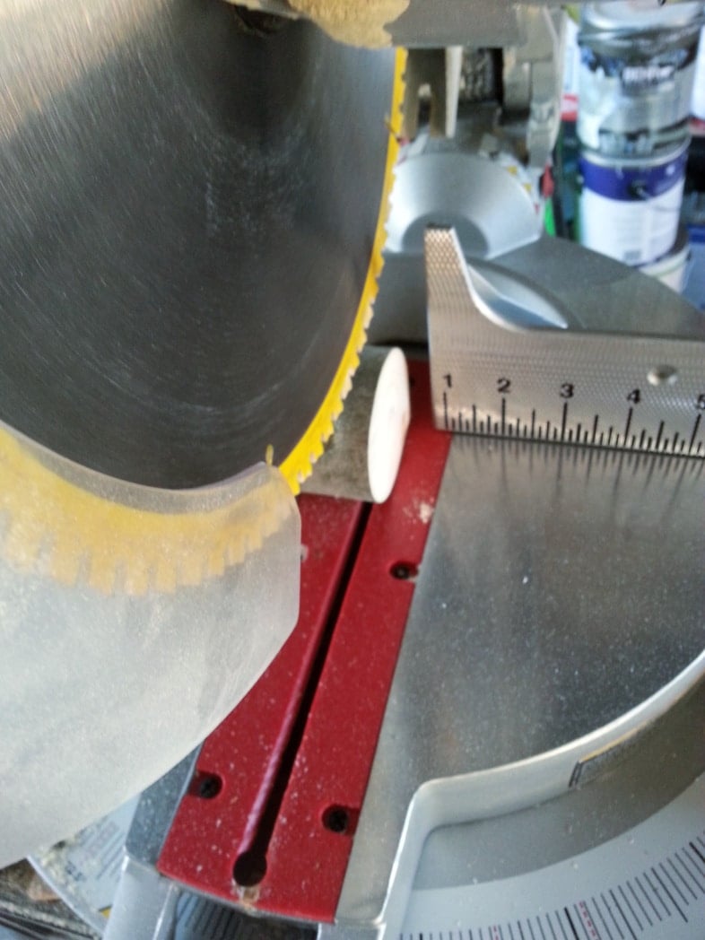 cut limb on miter saw