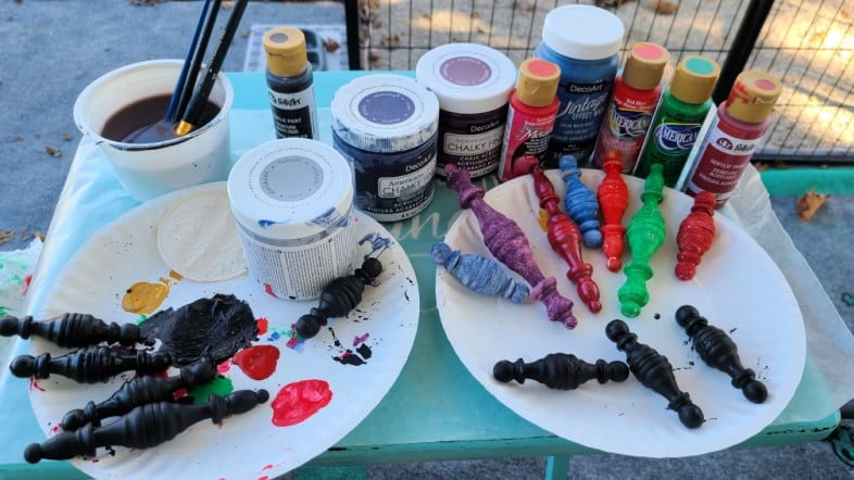 diy christmas spindle ornaments