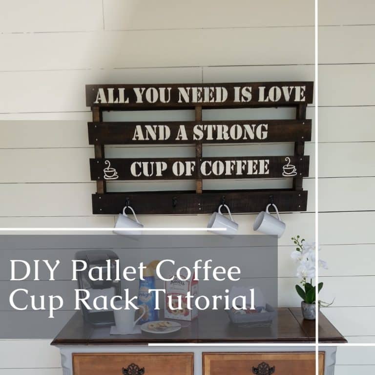 Repurposed Pallet Coffee Cup Rack