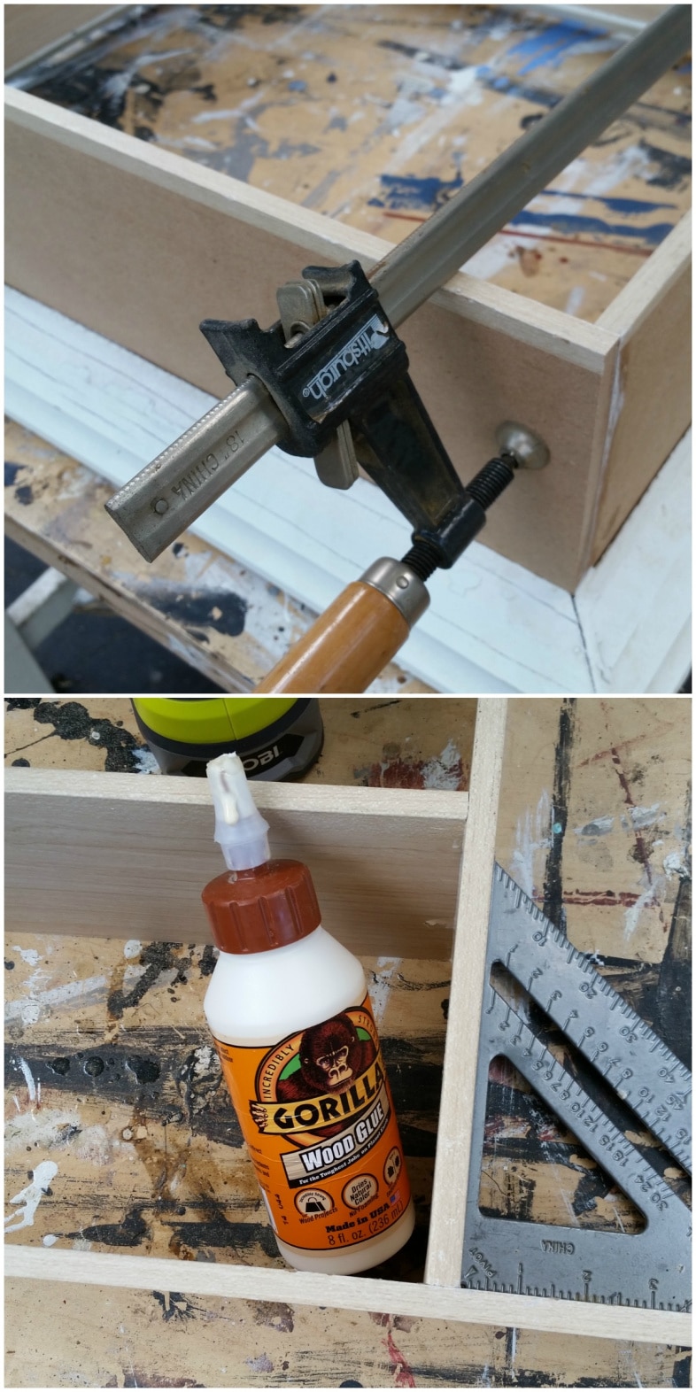 gorilla wood glue and clamps