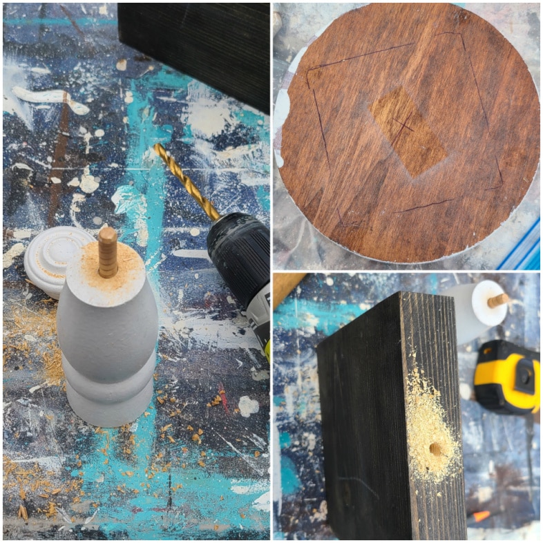 how to use dowel to stack spindle pieces
