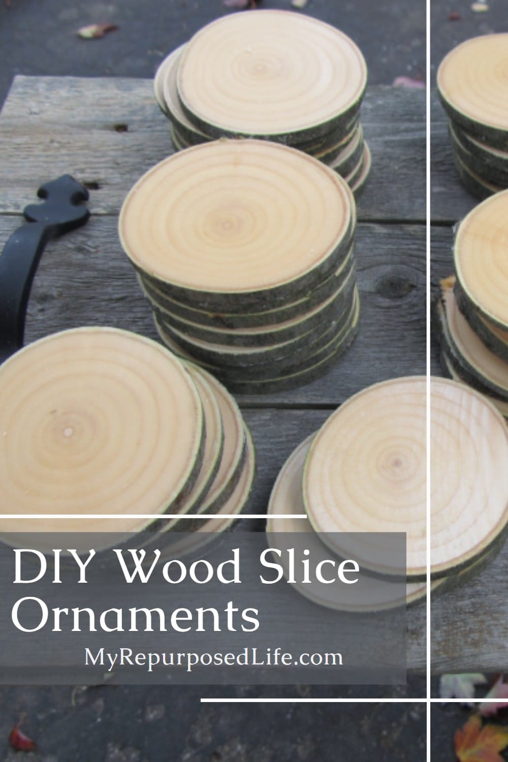 make custom DIY wood slice ornaments