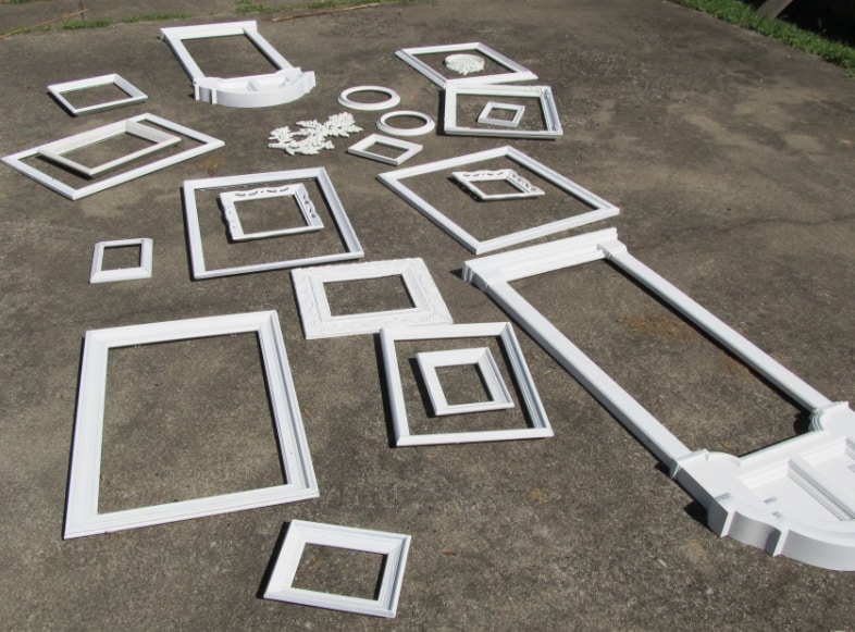 white picture frames and more painted white