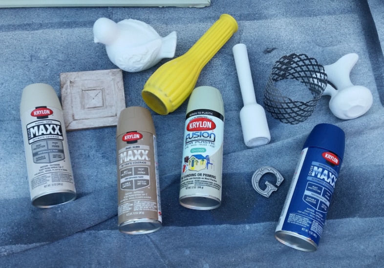 painting thrift store items with spray paint