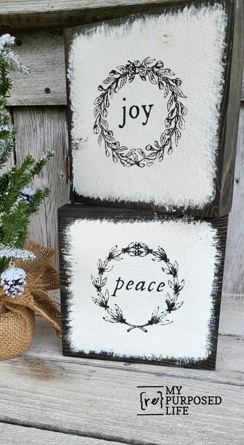peace joy scrap wood christmas decor MyRepurposedLife peace joy scrap wood christmas decor MyRepurposedLife
