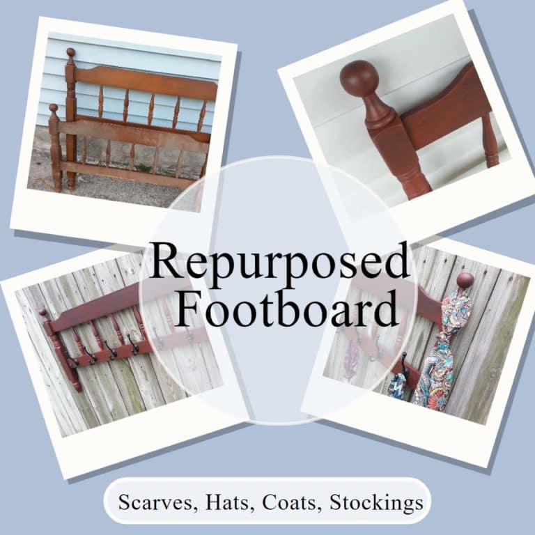 Repurposed Red Footboard Coat Rack