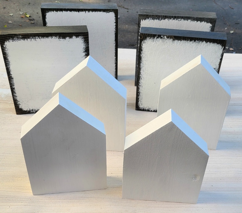 scrap wood blocks and houses