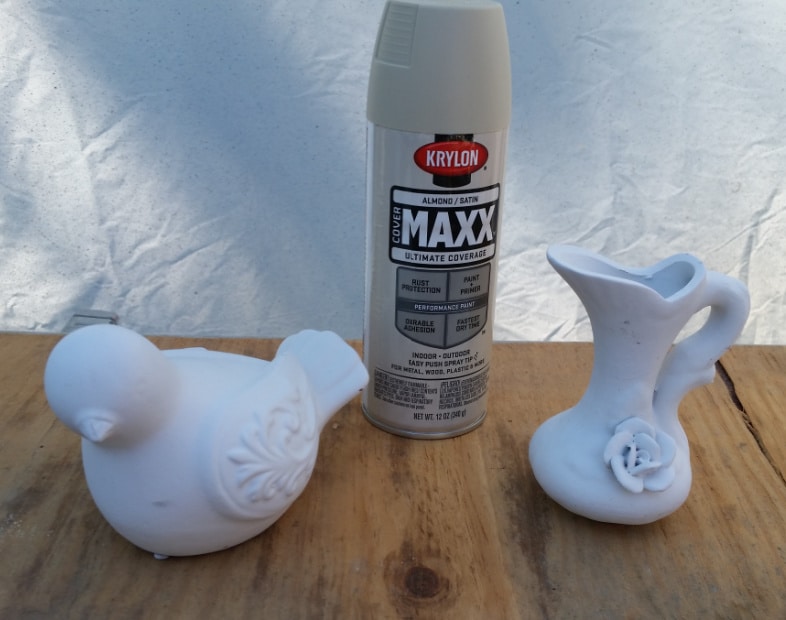 spray painting knick knacks