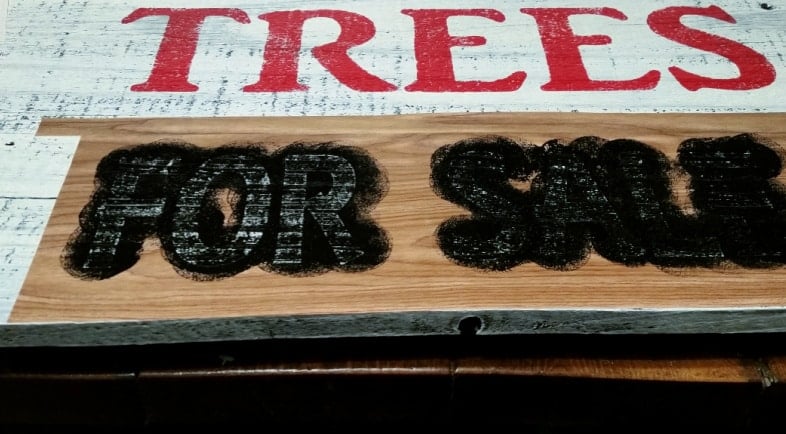 stencil with black paint