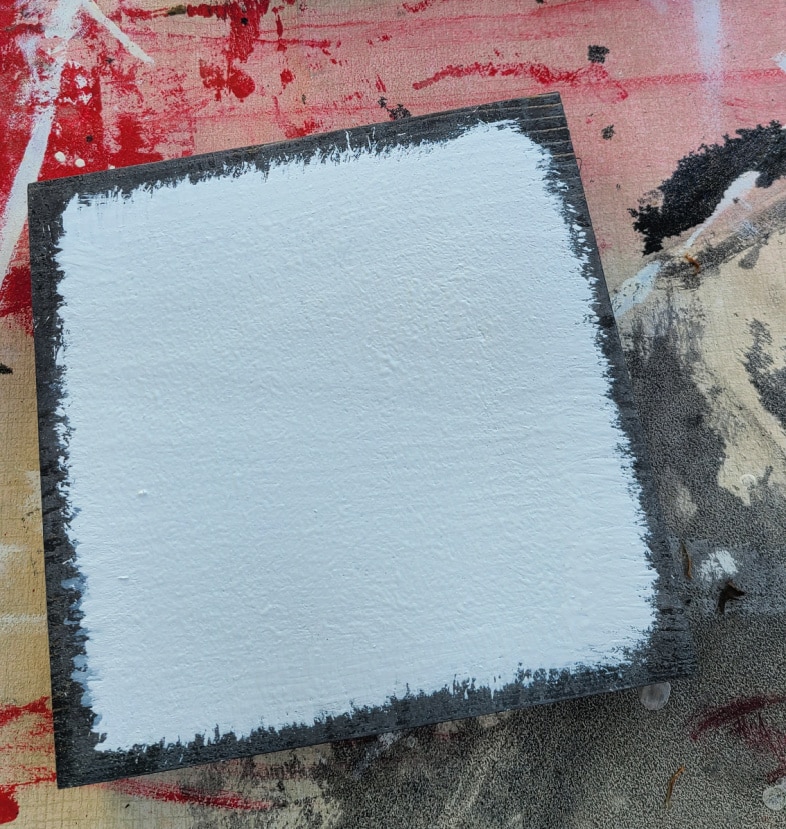 white wood over dark stain