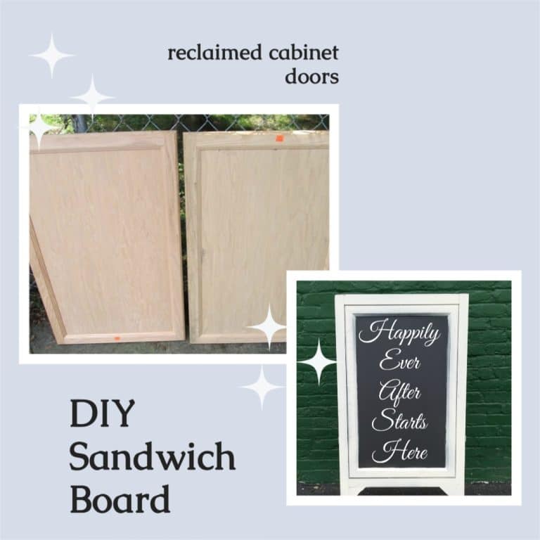 DIY Chalkboard Easel using Cabinet Doors