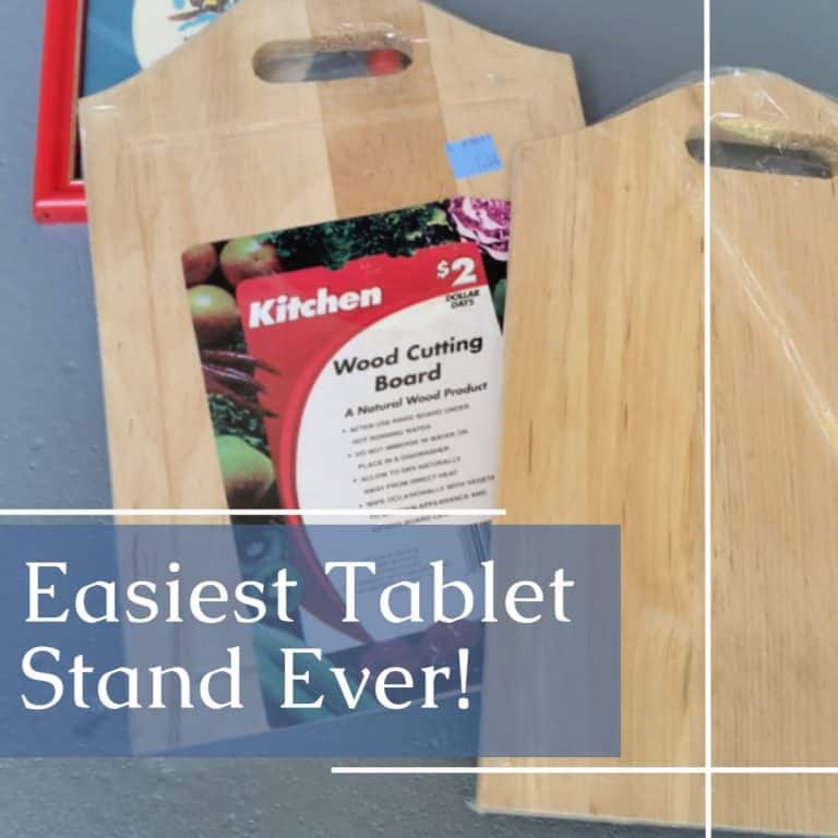 easy table stand using a cutting board