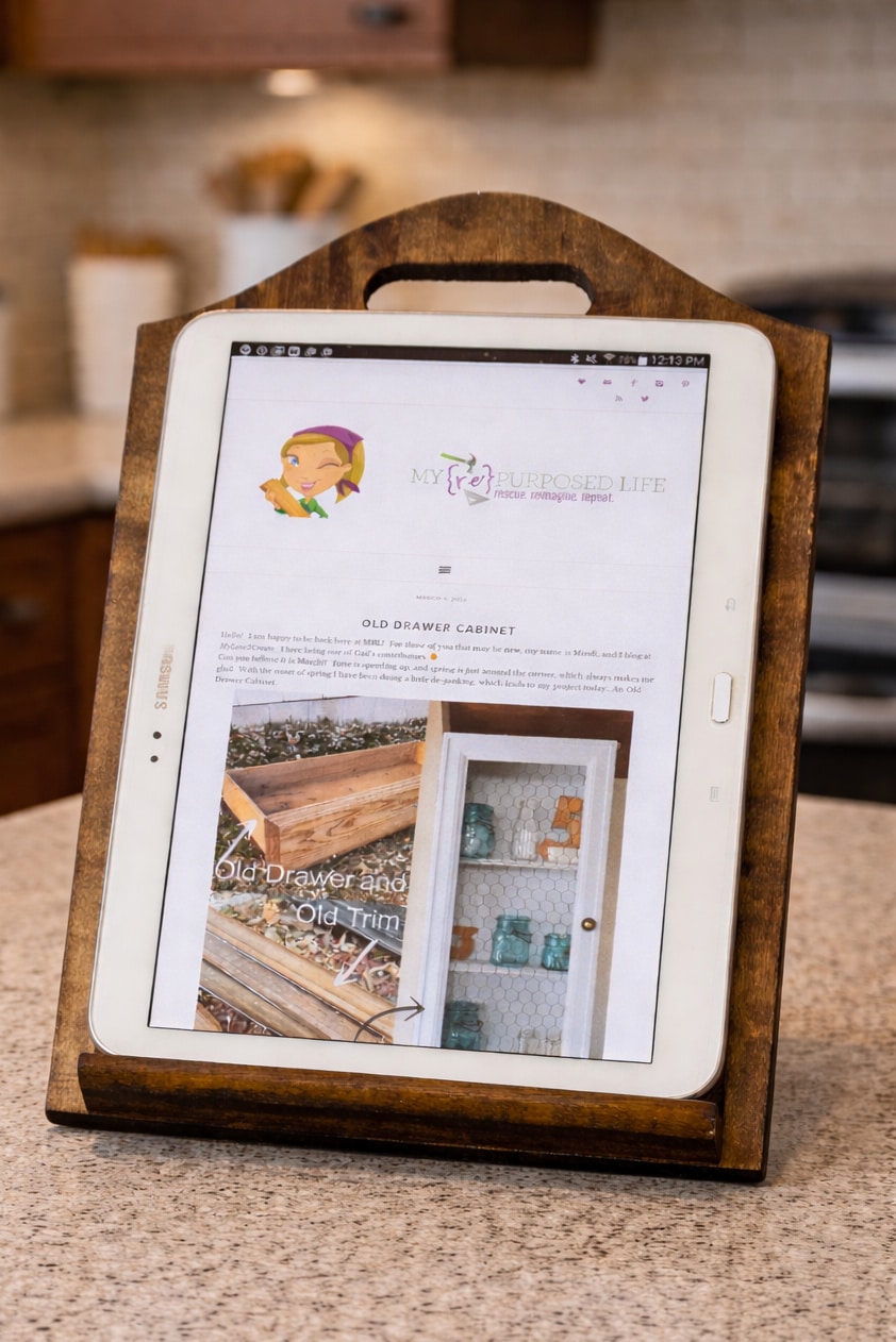 tablet and tablet stand showing My Repurposed Life