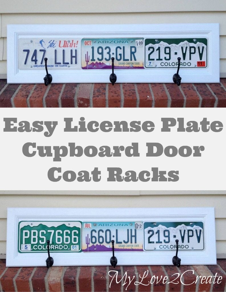 License Plate Cupboard Door Coat Racks