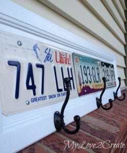 License Plate Cupboard Door Coat Racks