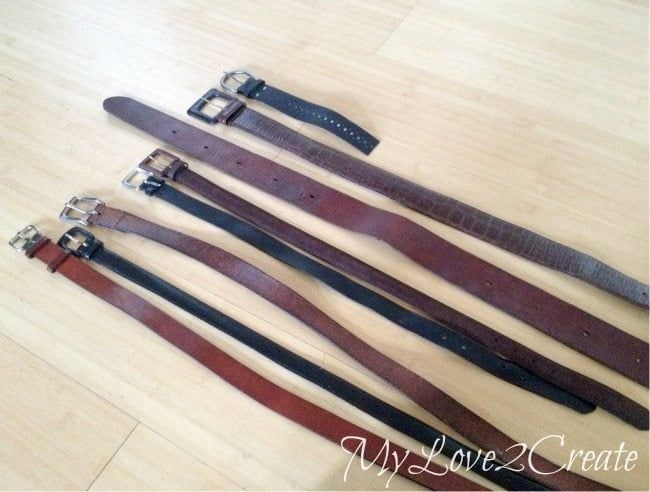 thrifted leather belts