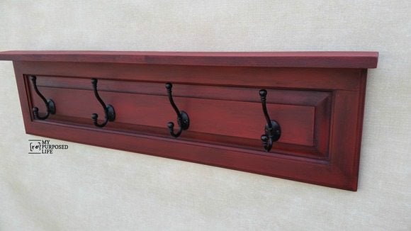My-Repurposed-Life-red-cabinet-door-shelf-coat-rack