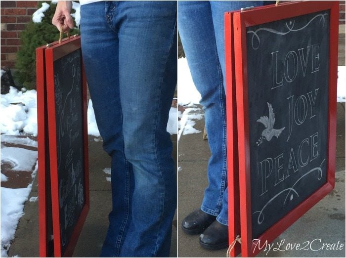 Easy to carry and store chalkboard easel