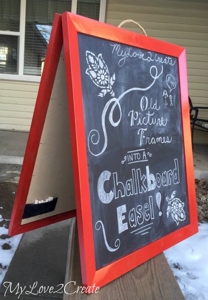 Old Picture Frame Chalkboard Easel