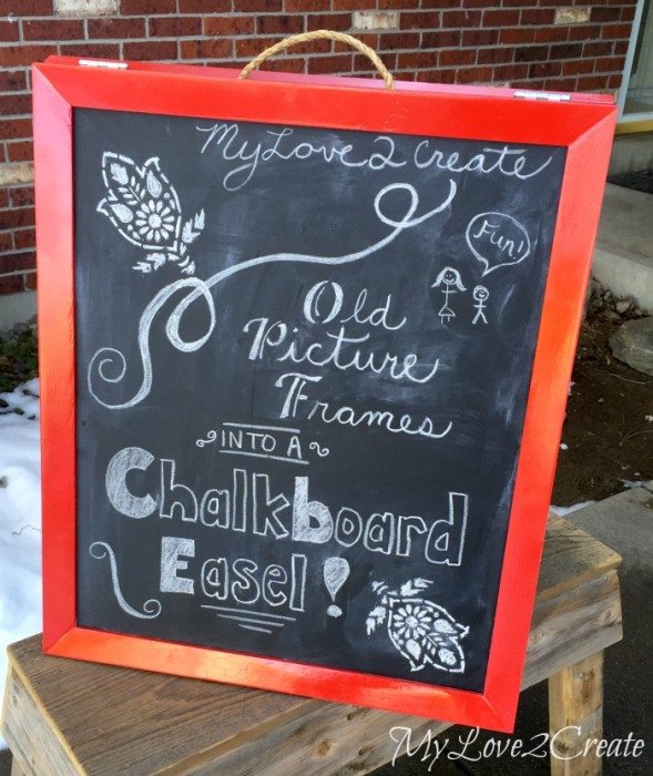 Old Picture Frame Chalkboard Easel