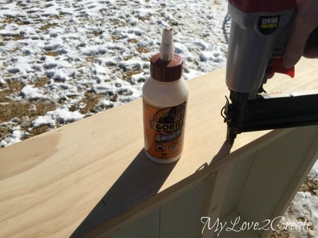 glue and nail on top board