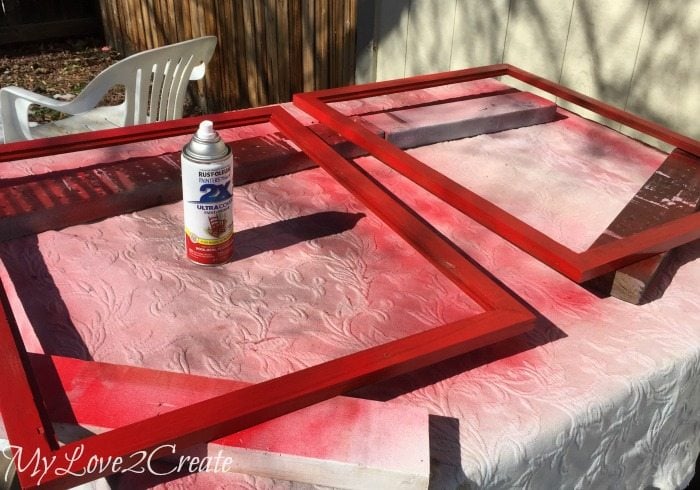 spray paint picture frames