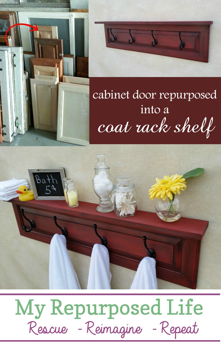 Coat Rack Shelf made from a Door