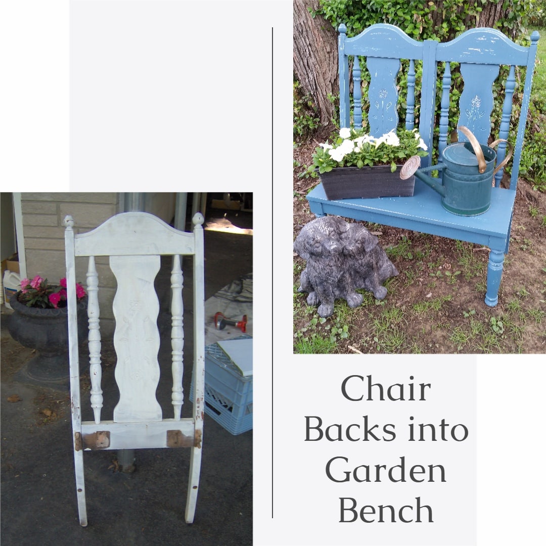 Garden Bench from Repurposed Chairs