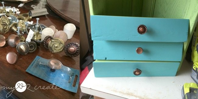 choosing knobs for the faux drawers