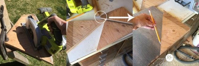 cutting out triangle shelves