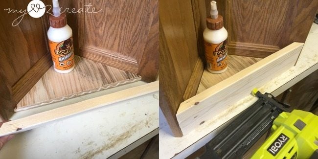 glue and nail on front board