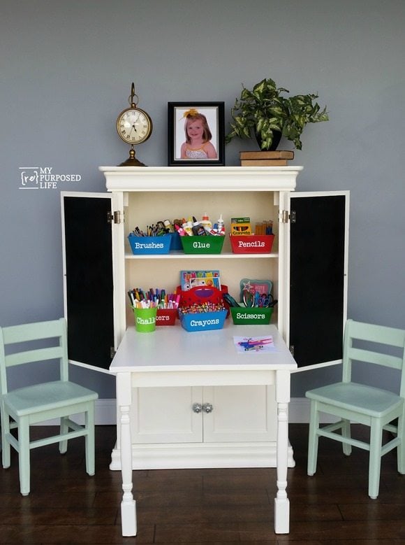 my-repurposed-life-repurposed-armoire-kids-art-center-table