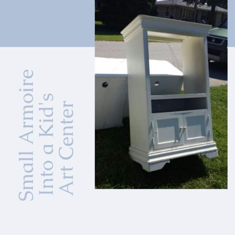 Kids Art Desk Repurposed Armoire