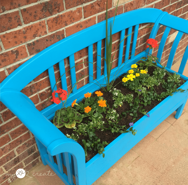 Top view bench planter