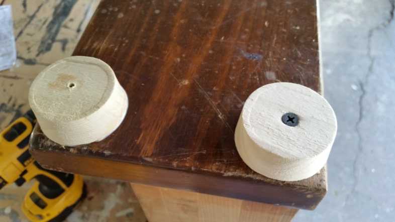 add feet to reclaimed drawer bookcase