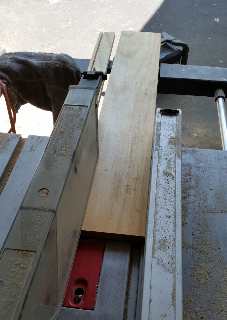 cut drawer parts on table saw
