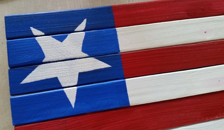 stenciled star american garden stake flag