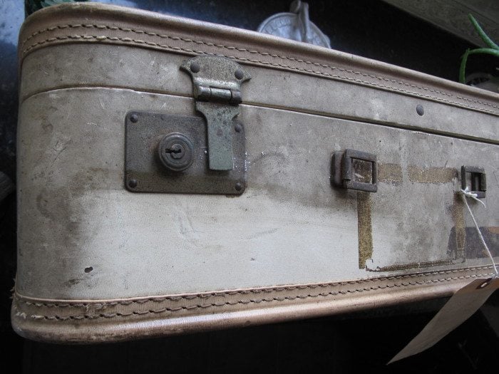 Vintage Suitcase Makeover -storage cabinet