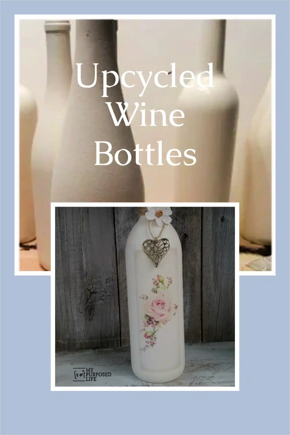 Repurpose some old wine bottles with some paint and an image transfer using a gel transfer medium. Great gift idea for the wine lover in your family. #MyRepurposedLife #repurposed #winebottle #imagetransfer #glassware via @repurposedlife
