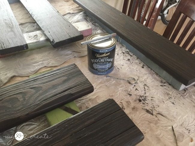 adding poly to stained deck boards