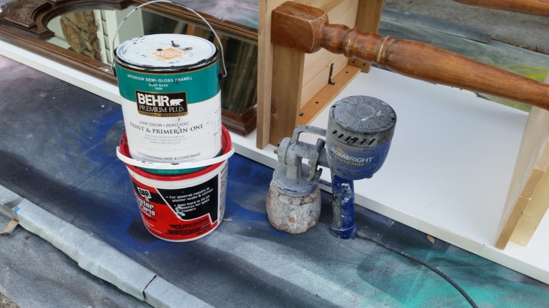painting a diy project with a finish max sprayer