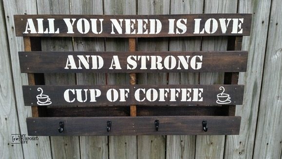 pallet coffee cup rack