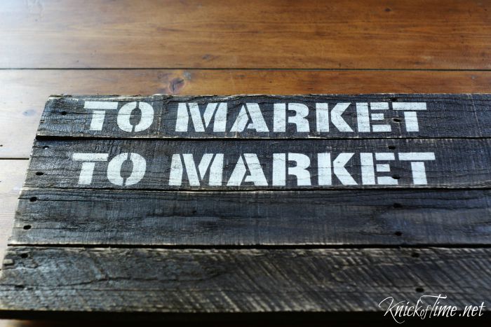 stenciled sign