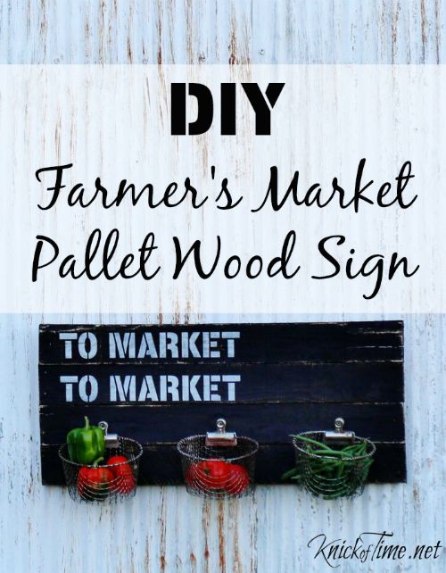 Using reclaimed lumber such as pallets and baskets or small crates--you can make your own product holder with a farmhouse style. #KnickofTime #MyRepurposedLife #farmhouse #produce #bin #easy #diy #project #sign via @repurposedlife