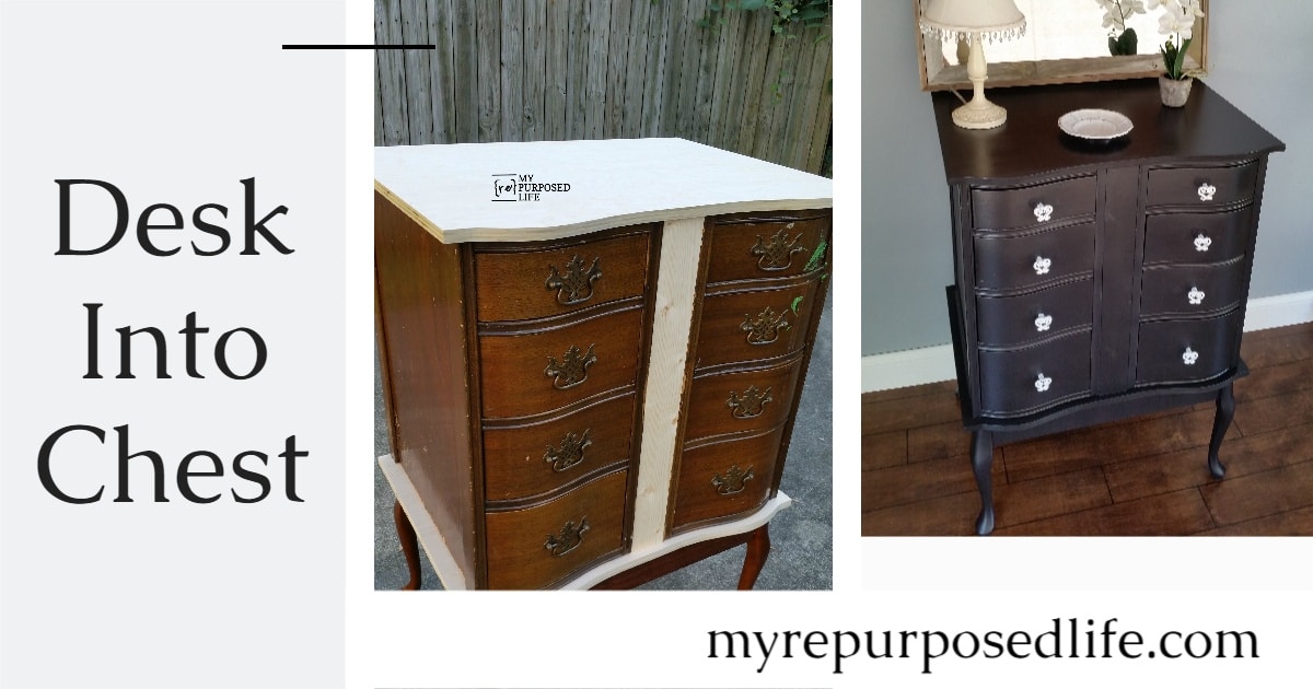 Dressing Table Repurposed Desk My Repurposed Life®