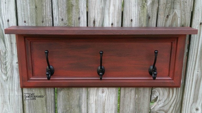Coat Rack from Repurposed Cabinet Door