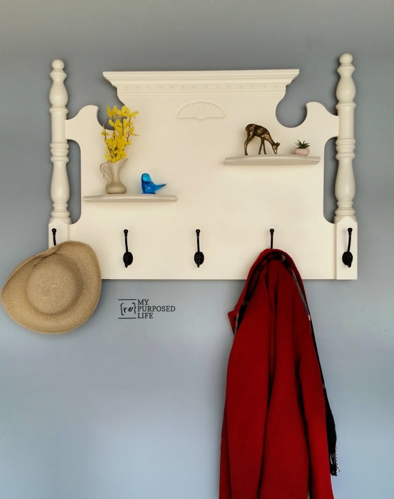my-repurposed-life-repurposed-bed-coat-rack-shelf