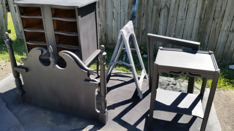 painting several furniture pieces black