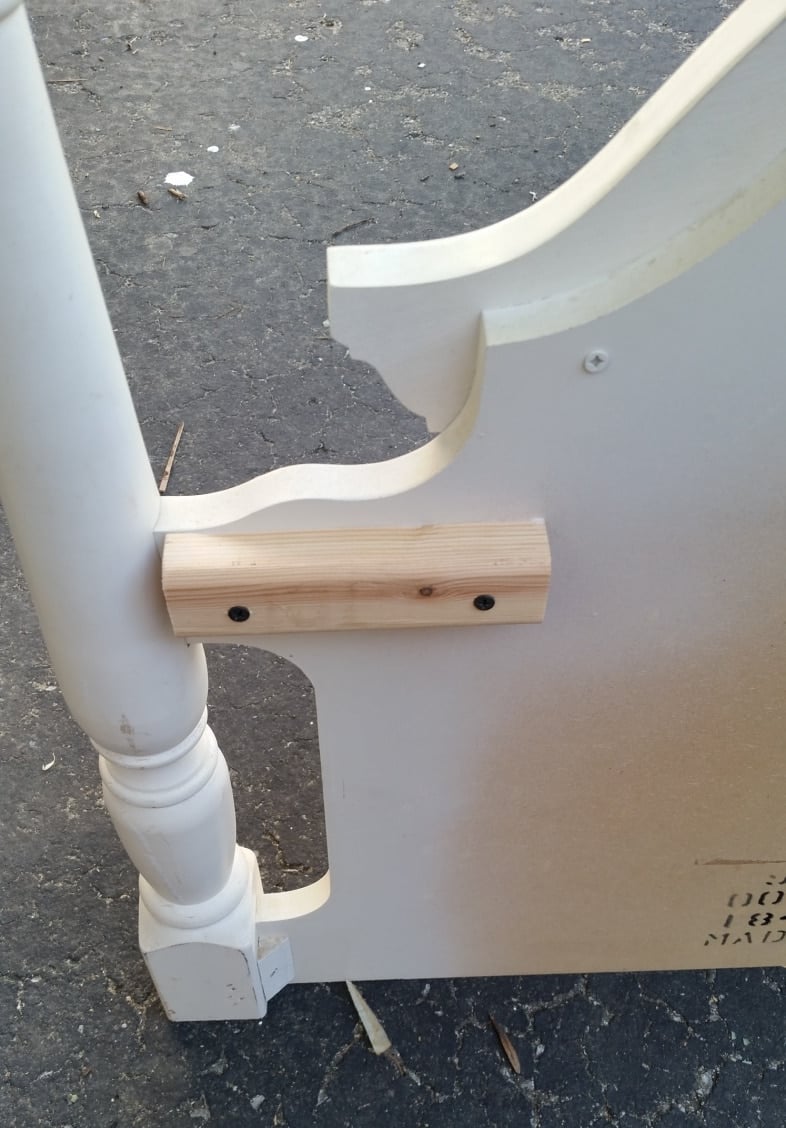 scrap wood supports for hanging heavy wall shelf